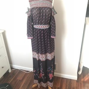 New Flying Tomato Boho Maxi Dress w/ Cold Shoulder